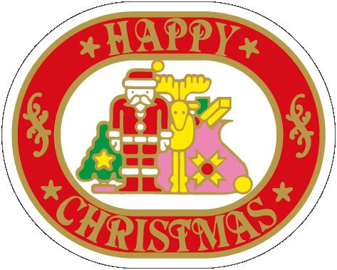 【 クリスマス LX50S（200枚入）】 販促シール 食品シール 催事シール デコシール ギフトシール 業務用シール クリスマスシール 12月 冬 イベント プレゼント 包装 ラッピング サンタクロース サンタ クリスマスツリー メリークリスマス ギフト ツリー ラッピング(3)