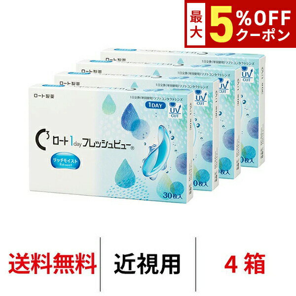 【最大5%OFFクーポン配布中!!】送料無料[4箱]ロート ワンデーフレッシュビューリッチモイスト  ...