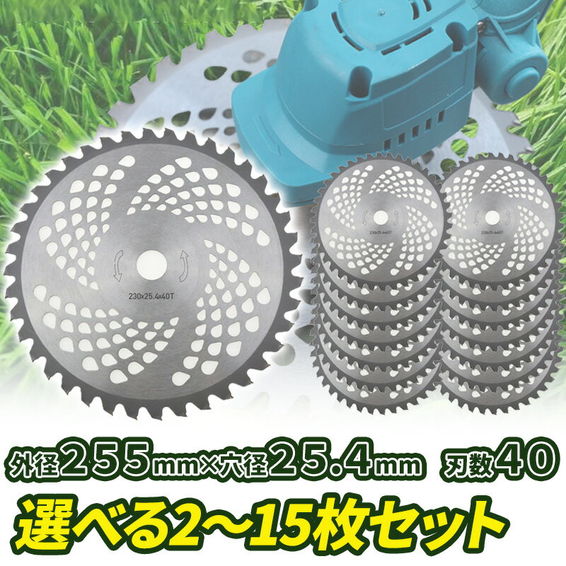 チップソー 255mm 40枚刃 選べる2～15枚セット 替え刃 カッター 草刈機 草刈り機 刈払機 雑草取り 電動..