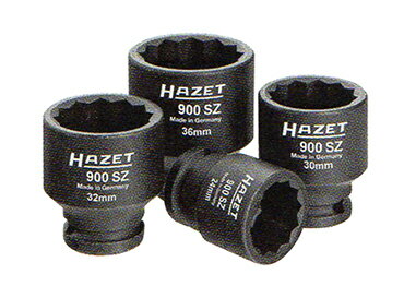 HAZET ハゼット1/2"DR.ハブナット　ソケットセット1/2"DRインパクトソケット12P24-30-32-36mm900SZ/4