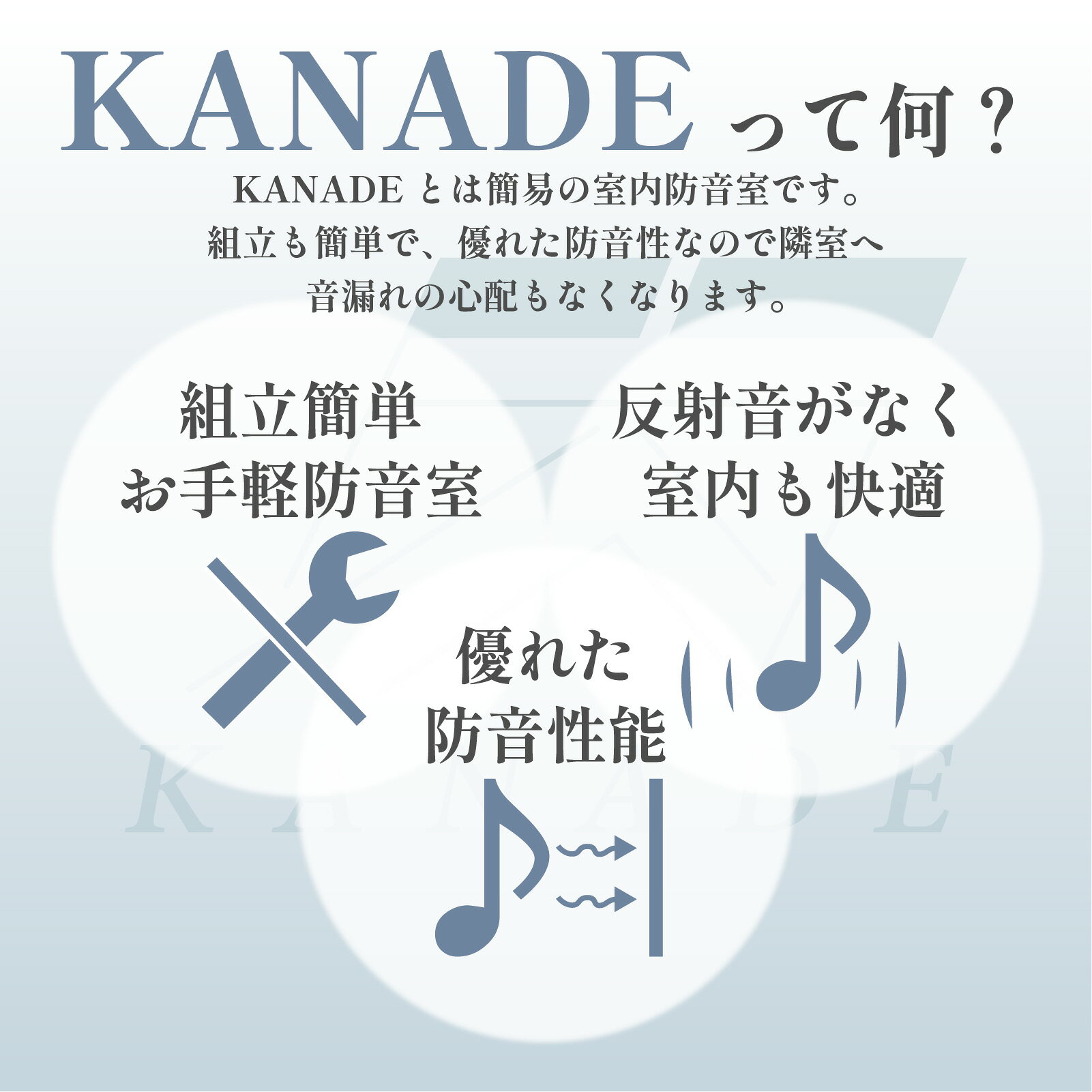 ＼雑誌紹介品／ 簡易 防音室 防音ルーム 日本製 簡単組み立て KANADE 吸音材【 CALMOFOAM 使用 】正規販売店 遮音 消音 騒音 防音 吸音対策 吸音ボード 楽器 ホームスタジオ リモートワーク 収音材 奏 かなで 組立式防音ブース 一人用 arch-global-10000079 アーチリテイルズ 楽天市場店 サンプル画像2