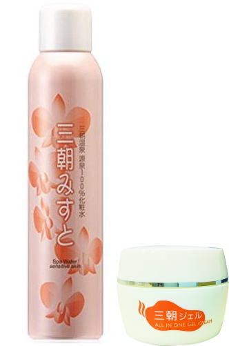 Rakuten - 三朝みすと200g　三朝ジェル50g　三朝セット　三朝ミスト　完全無添加化粧ミスト温泉化粧水 オンセンスイ　無添加 ラドン泉 無香料 無着色 　温泉ミスト 三朝ジェル　毛穴 浸透 保湿 スキンケア 源泉100%