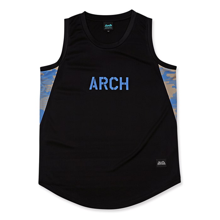 Arch（アーチ）Tシャツ タンクトップ line camo tank [DRY]【black】バスケ ウェア 黒