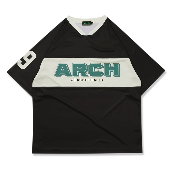Arch（アーチ）Tシャツ ショートスリーブ bi-color oversized tee [DRY]【black】バスケ ウェア 黒