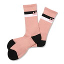 Arch bi-color crew mid. socks【coral/black】 アーチ バスケ ...