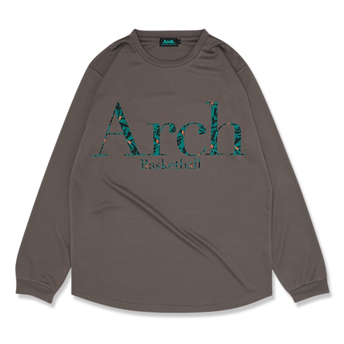 Arch アーチ Tシャツ ロングスリーブ brushed bloom L/S tee [DRY]【charcoal】バスケ ウェア