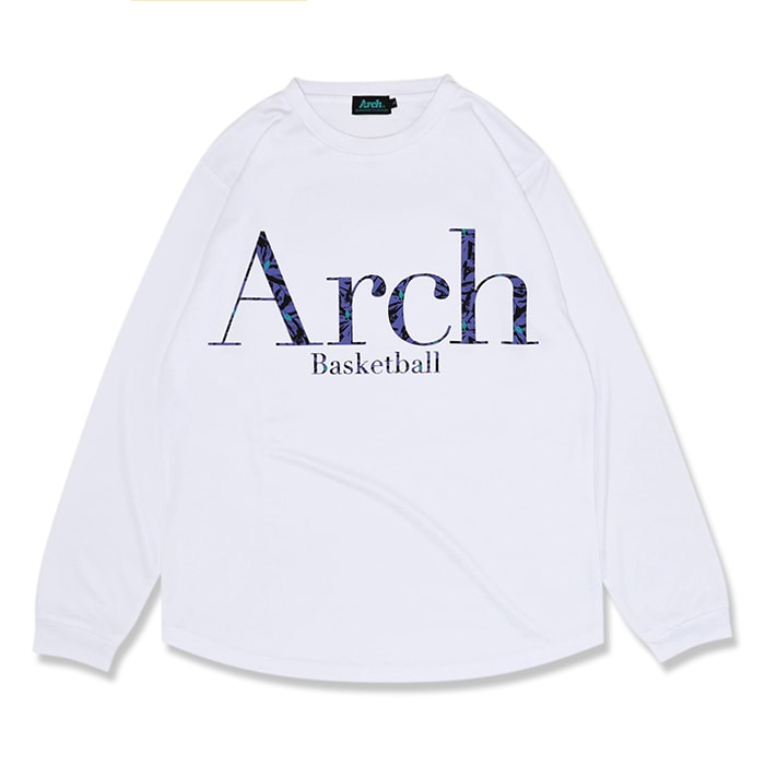 Arch（アーチ）Tシャツ ロングスリーブ brushed bloom L/S tee [DRY]【white】バスケ ウェア