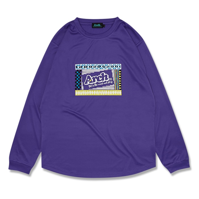 Arch（アーチ）Tシャツ ロングスリーブ rough designed L/S tee [DRY]【purple】バスケ ウェア