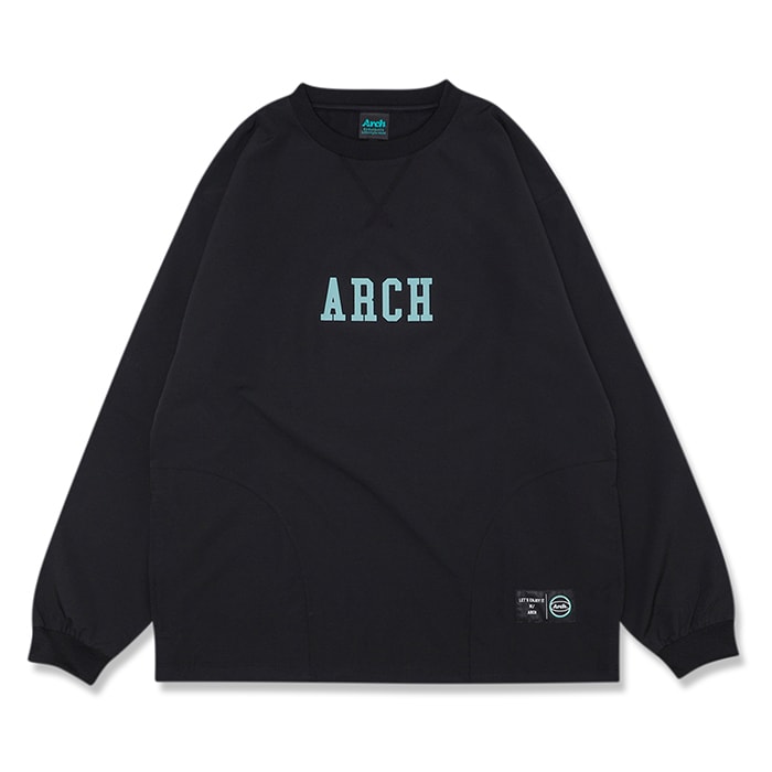 Arch（アーチ）ウィンドクルーネックシャツ standard wind crewneck shirt【black】バスケ ウェア