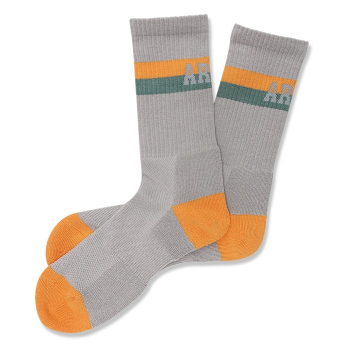 Arch bi-color crew mid. socks【light gray/apricot】  ...