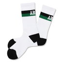 Arch bi-color crew mid. socks【white/green】 アーチ バスケ ソックス