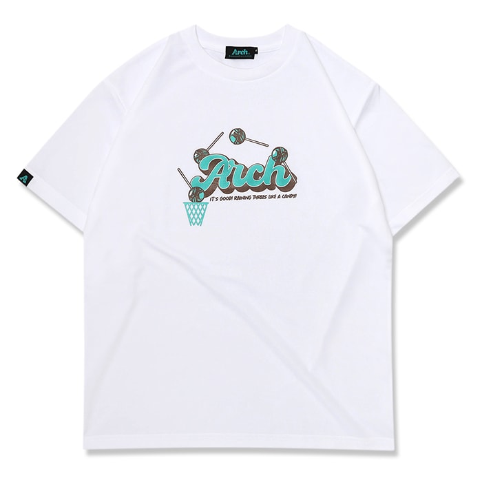 Arch（アーチ）Tシャツ ショートスリーブ candy shot tee [DRY]【white】バスケ ウェア