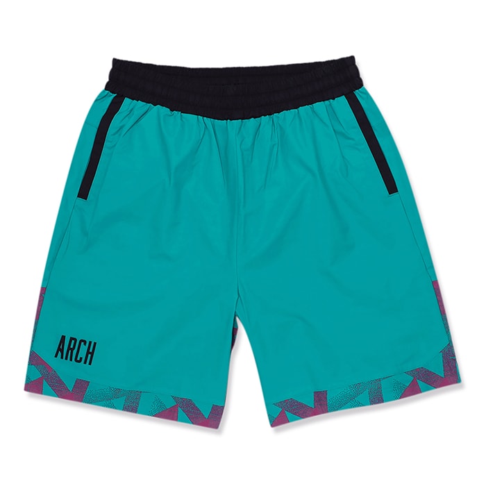 Arch（アーチ）パンツ バスパン triangle overlay shorts【turquoise】バスケ ウェア