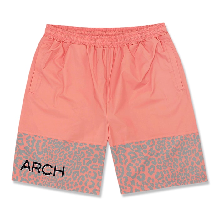 Arch two-tone leopard shorts【coral】 アーチ バスケ ショーツ