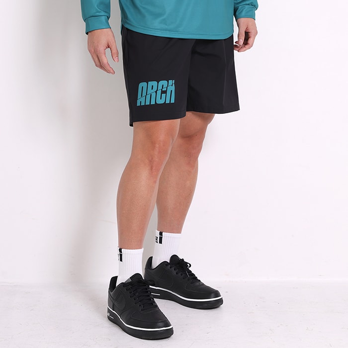 Arch split logo shorts【black】 アーチ バスケ ショーツ 2