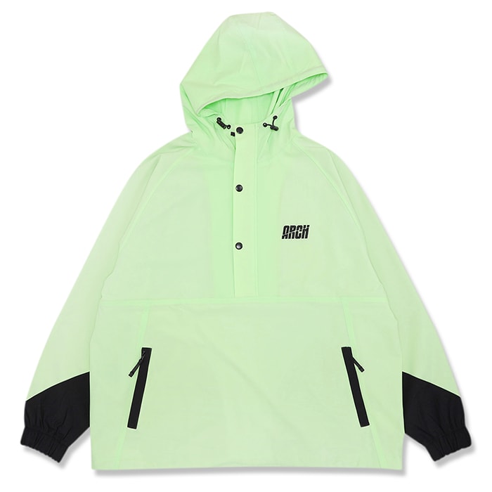 Arch split logo anorak jacket【lime】 アーチ バスケ アノラックジャケット