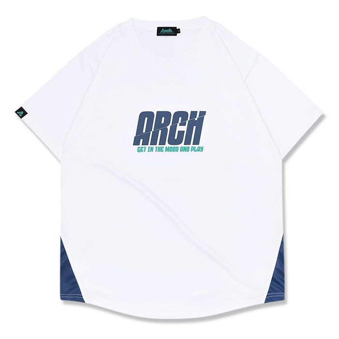 Arch split logo tee [DRY]【white】 アーチ バスケ 半袖Tシャツ 1