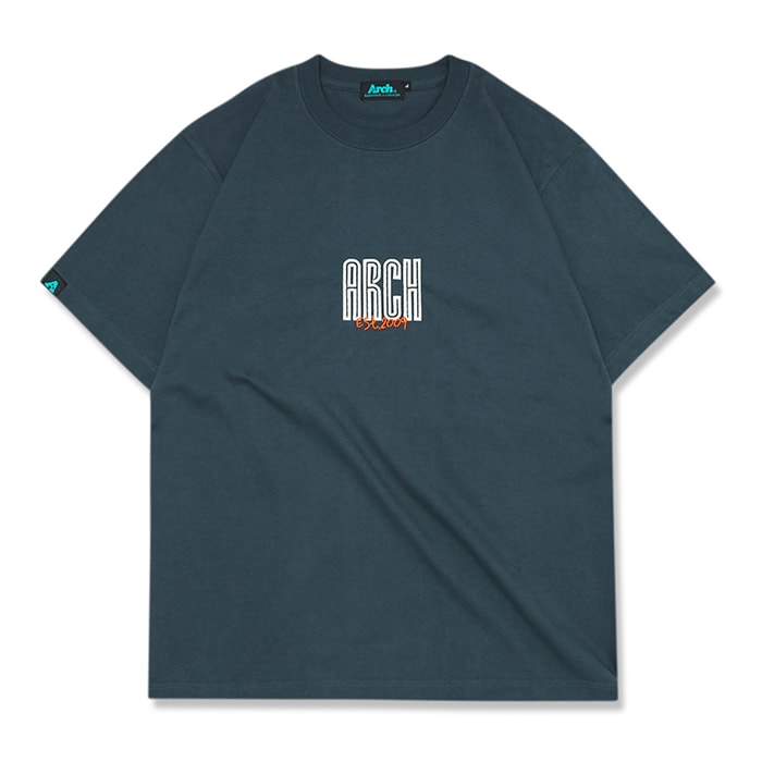 Arch dual logo tee【dark slate】 アーチ バスケ 半袖Tシャツ