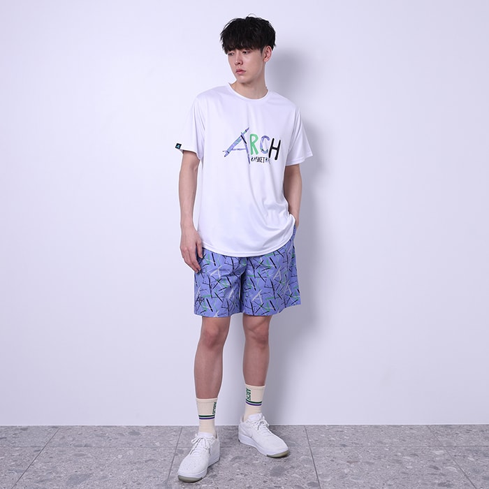 Arch scratched tee [DRY]【white】 アーチ バスケ 半袖Tシャツ 2