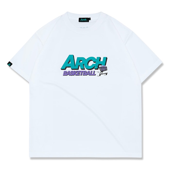 Arch run & cart tee [DRY]【white】 アーチ バスケ 半袖Tシャツ
