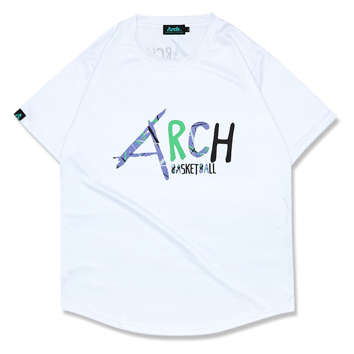 Arch scratched tee [DRY]【white】 アーチ バスケ 半袖Tシャツ 1