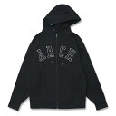 Arch college logo sweat zip parka【black】 アーチ バスケ スウェットジップパーカー