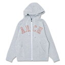Arch college logo sweat zip parka【gray】 アーチ バスケ スウェットジップパーカー
