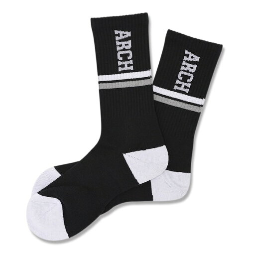 Arch drop line crew mid. socks【black/white】 Arch drop line crew mid. socks【black/white】
