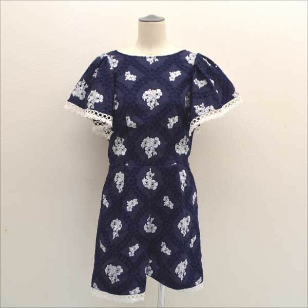 Rakuten - 【スーパーSALE】Chesty / チェスティ ◆ワンピース/Flower Lace All-in-one/花柄/ネイビー/サイズ0 12S531 【レディース/ガールズ/LADY/女性/婦人】 【古着】 レディースファッション【中古】