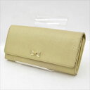 ANTEPRIMA / アンテプリマ ◆二つ折り長財布 リボン シャンパンゴールド 【財布/サイフ/ウォレット/wallet/コイン】 ブランド【中古】