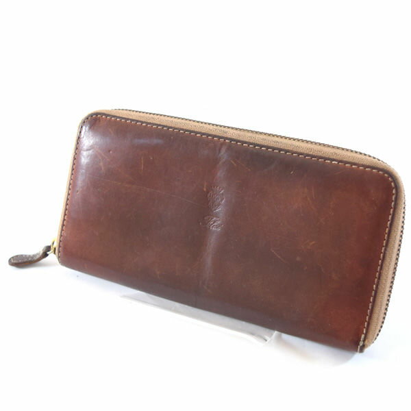 【価格見直し】【2025/04/29】Felisi / フェリージ ■ラウンドファスナー長財布 レザー ブラウン 125 【財布/サイフ/ウォレット/wallet/コイン】 ブランドB【中古】