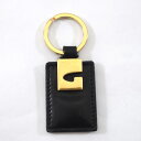 【価格見直し】【2024/04/09】GUCCI / グッチ ■キーリング ゴールド ブラック レザー メタル 【KEY/キー/鍵】 ブランドA【中古】