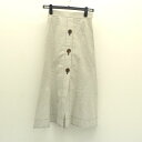 【価格見直し】【2025/06/16】LE CIEL BLEU / ルシェルブルー ◆ミックスリネンスカート/グレー/ロング丈/サイズ34 20S67628 【...