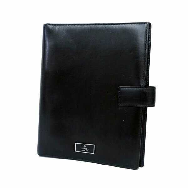 【スーパーSALE】GUCCI / グッチ ■4穴 A5 レザー システム手帳カバー ブラック 031-213303 1221 【システム手帳/スケジュール帳/...