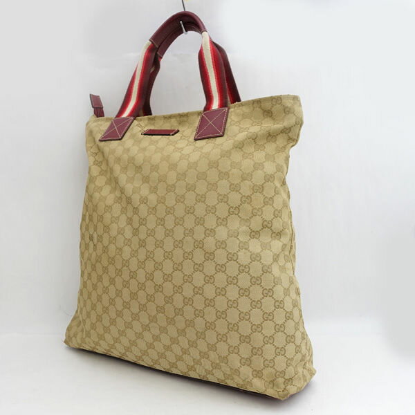 【価格見直し】【2024/04/09】GUCCI / グッチ ■トートバッグ GGキャンバス ベージュ ボルドー 【バッグ/バック/BAG/鞄/カバン】 ブランド【中古】