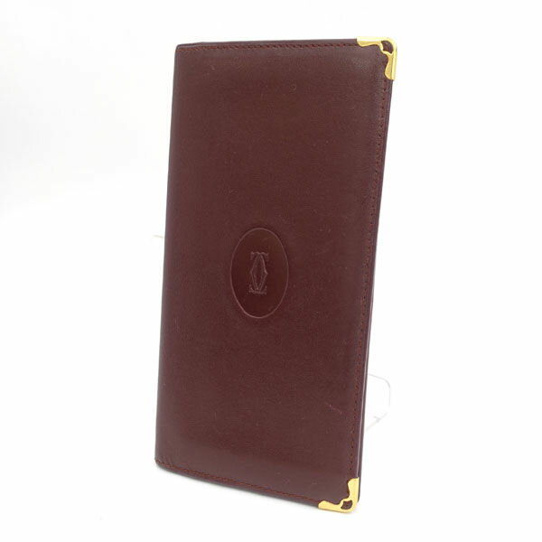Cartier / カルティエ ◆ボルドー マスト 二つ折り財布 小銭入れなし 【財布/サイフ/ウォレット/wallet/コイン】 ブランド【中古】