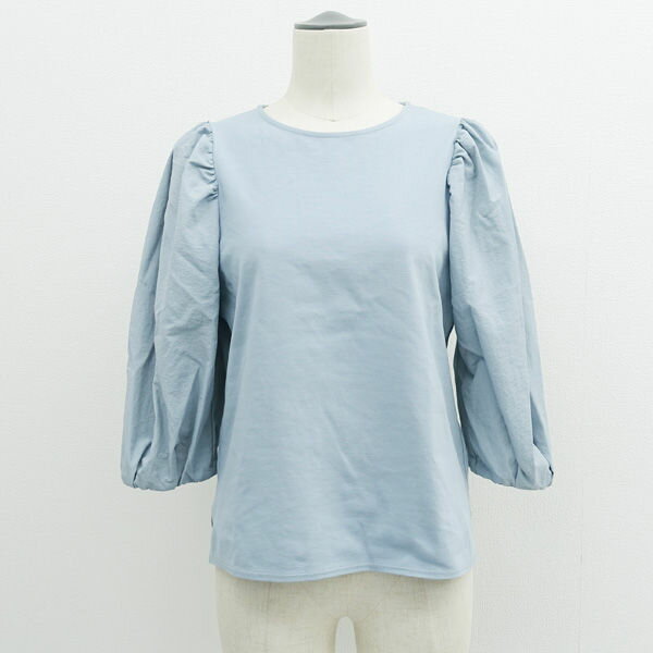 【価格見直し】【2024/11/07】KUMIKYOKU / 組曲 ◆長袖カットソー/オフネック/バルーンスリーブ/サイズ2/スモークブルー 【レディース/ガールズ/LADY/女性/婦人】 【古着】 レディースファッション【中古】