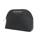 【価格見直し】【2024/04/23】MICHAEL KORS / マイケルコース ◆ポーチ/ロゴ/レザー/ブラック×ゴールド 【バッグ/バック/BAG/鞄/カバン】 レディースファッション【中古】