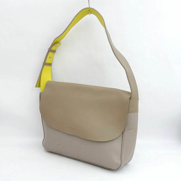 【価格見直し】【2026/02/09】Paul Smith / ポールスミス ■セミショルダー バッグ オールレザー ベージュ イエロー 【バッグ/バック/BAG/鞄/カバン】 ブランド【中古】