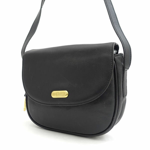 乐天商城 - 【スーパーSALE】GOLD PFEIL / ゴールド ファイル ■ショルダーバッグ レザー ブラック 【バッグ/バック/BAG/鞄/カバン】 ブランド【中古】