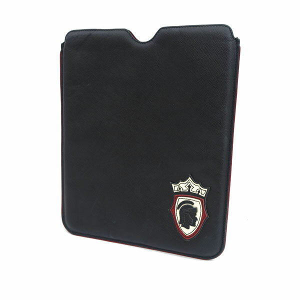 【価格見直し】【2024/05/09】PRADA / プラダ ■i Pad カバー ケース 黒 レザー ブランド【中古】