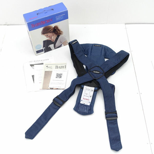 【価格見直し】【2025/04/15】BabyBjorn / ベビービョルン ◆ベビーキャリア オリジナル Air ダークブルー 子供用品【中古】