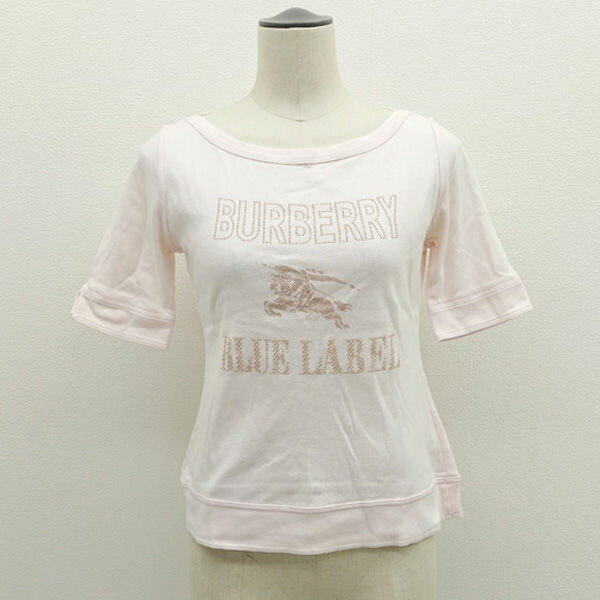 【価格見直し】【2024/05/09】BURBERRY BLUE LABEL / バーバリーブルーレーベル ◆半袖カットソー/Tシャツ/ロゴ/スタッズ/ピンク FF576-408-12 【レディース/ガールズ/LADY/女性/婦人】 【古着】 レディースファッション【中古】