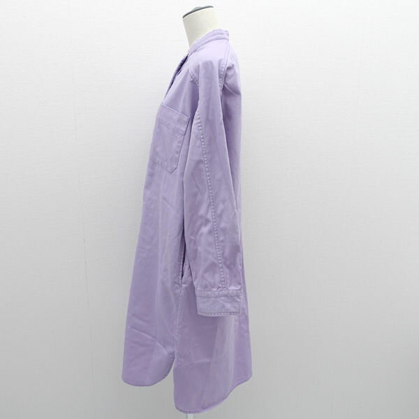 【価格見直し】【2025/03/31】BLANC / ブラン ◆シャツワンピース/ノーカラー/パープル/サイズ38 BL04-410 【レディース/ガールズ/LADY/女性/婦人】 【古着】 レディースファッション【中古】