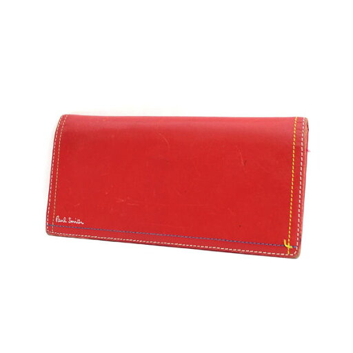 Paul Smith / ポールスミス ■二つ折り 長財布 レザー レッド 【財布/サイフ/ウォレット/wallet/コイン】 ブランド【中古】 Paul Smith / ポールスミス ■二つ折り 長財布 レザー レッド 【財布/サイフ/ウォレット/wallet/コイン】 ブランド【中古】