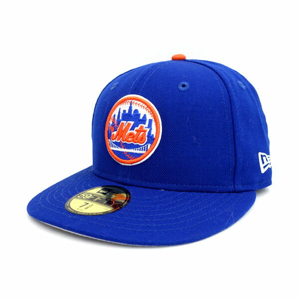 Rakuten - 【スーパーSALE】NEW ERA / ニューエラ ◆キャップ/メッツ/59fifty/MLB/ブルー/サイズ7 3/8 【メンズ/MEN/男性/ボーイズ/紳士】【帽子/ぼうし/ハット/キャップ/帽】 メンズファッション【中古】