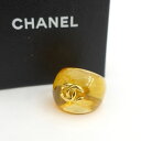 CHANEL / シャネル ◆ロゴ リング ゴールド プラスチック アンバー風 14号 99 P ブランド