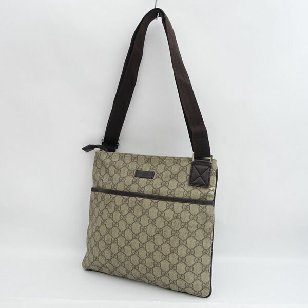 【価格見直し】【2024/05/09】GUCCI / グッチ ■ショルダーバッグ GG ビニールレザー ベージュ ブラウン 141626 214397 【バッグ/バック/BAG/鞄/カバン】 ブランド【中古】