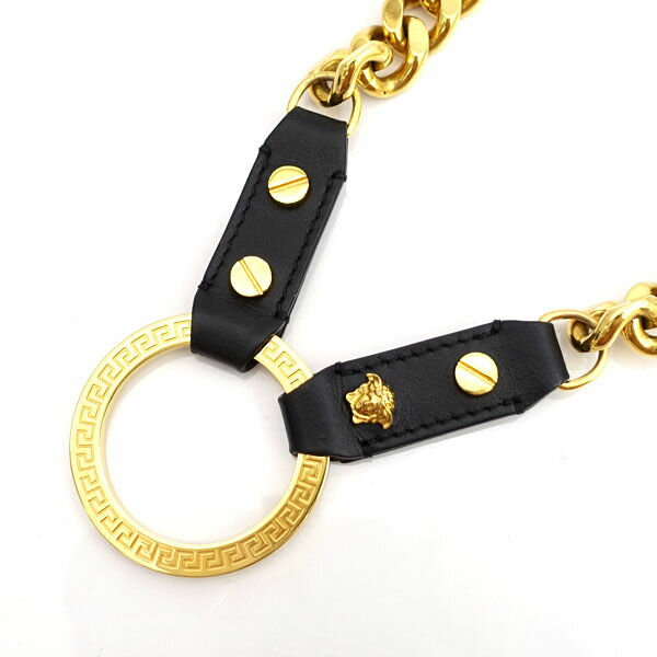 VERSACE / ヴェルサーチベルサーチ ◆ネックレス/喜平チェーン/オープンサークル/メドゥーサ/ゴールドカラー 【ネックレス/ペンダント/トップ/アクセサリー】 メンズファッション【中古】