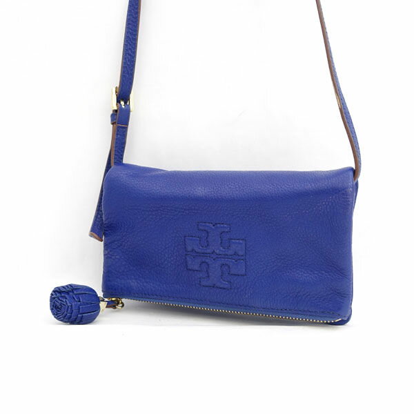 【価格見直し】【2026/04/13】TORY BURCH / トリーバーチ ■ショルダーバッグ ロゴ レザー ブルー 【バッグ/バック/BAG/鞄/カバン】 ブランド【中古】